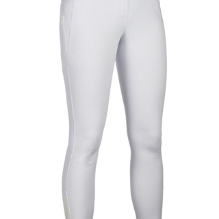 Pantalón mujer HKM Sports Equipment Ari Mid Rise rodilla de grip, color blanco - Imagen 1